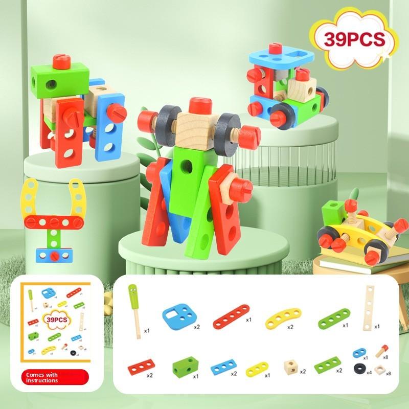 Wooden Toolbox Repair Disassembly Assembly Building Blocks Children Toys Puzzle