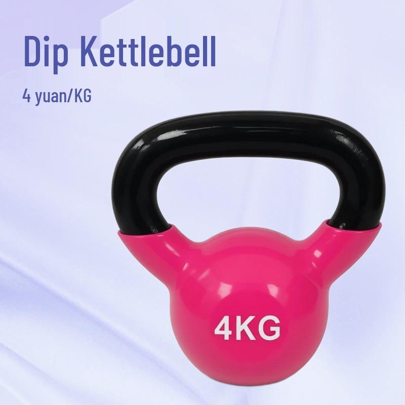 4kg Plastic & Rubber Coated Kettlebell Dumbbell for Men & Women - Body Sculpting, Weight Loss & Gym Muscle Training Equipment