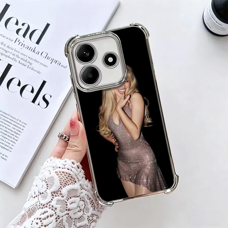 

CR66 S-Sabrina C-Carpenter Plating Phone Case For Xiaomi Redmi Note 14 15 Pro Plus 13 12 11 11S 11T 10 9S 9 5G Anti-Fall Airabag Redmi Note 14 4G