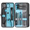Beauté Secrets Professional Manicure Set 15 pcs,Stainless Steel Nail Clippers Scissors Cuticle Nipper Pedicure Tools Kit - Portable Travel Grooming