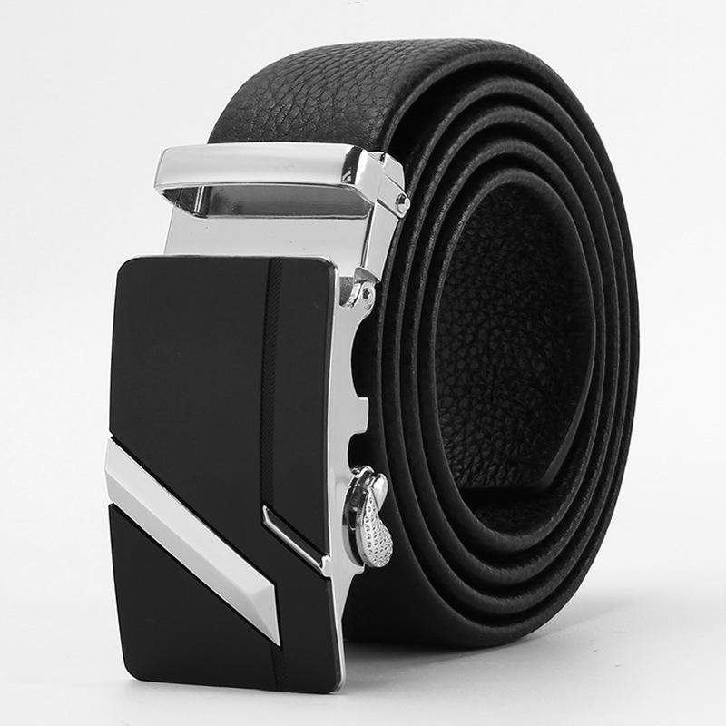 Men's Head Layer Leather Belt High End Automatic Buckle Belt Business Versatile Cowhide Belt