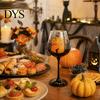 Bicchieri da Bevanda Festivi Bicchiere da Vino con Gambo di Halloween, Calice Artistico Dipinto a Mano, Stoviglie dall'Atmosfera Misteriosa Capacità 720ml, Bicchieri Decorativi