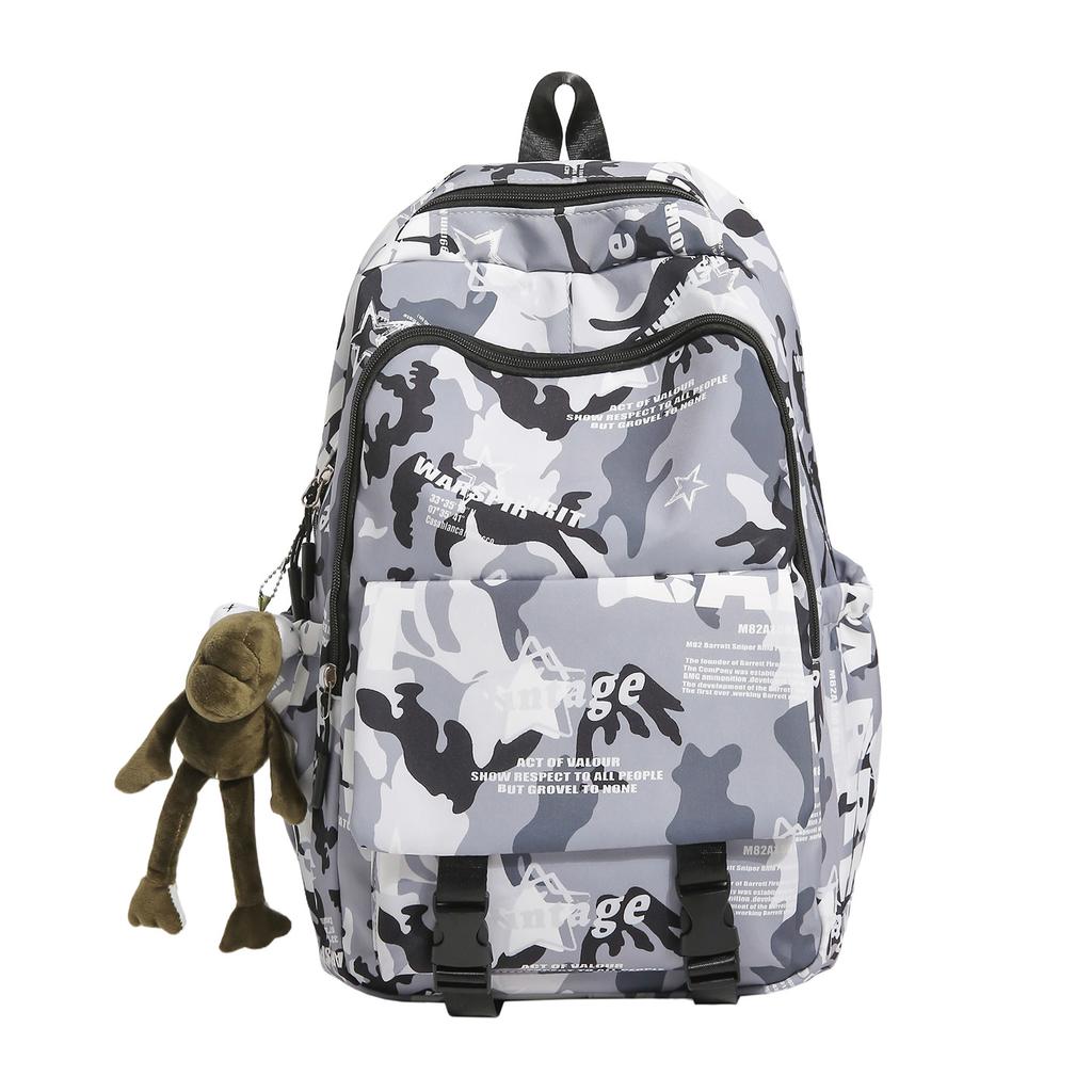 Schoolbag Versatile Camouflage Large Capacity Boys and Girls Backpack Middle School Student Personality Graffiti School Bag Leisure Travel Fashion 