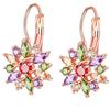 Europäische & Amerikanische Ohrklemmen: Dark Night Schmuck Bunte Blume AAA Zirkonia Ohrstecker