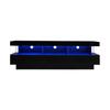160*38*50.5 cm Black High Gloss TV Stand with 3 Glass Shelves, LED Lighting, App Control, Bluetooth Connectivity for 70-Inch TVs, Smart TV Stand