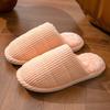 Fashion striped winter slippers Cotton women's non-slip slippers Floor mute slippers comfortable flip-flops