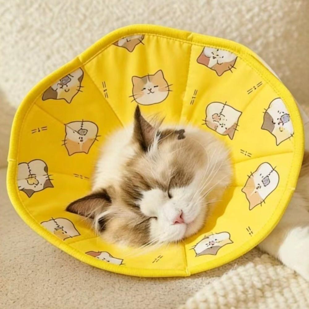 Cartoon Pattern Pet Elizabeth Collar Breathable Pet Recovery Cone Portable Cat Head Cover Pet Care