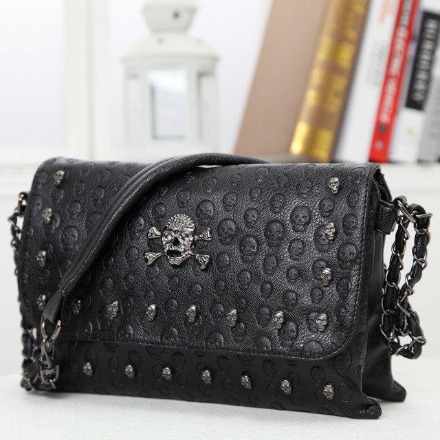 Spring and summer new skull women's bag embossed chain bag trendy shoulder crossbody small bag