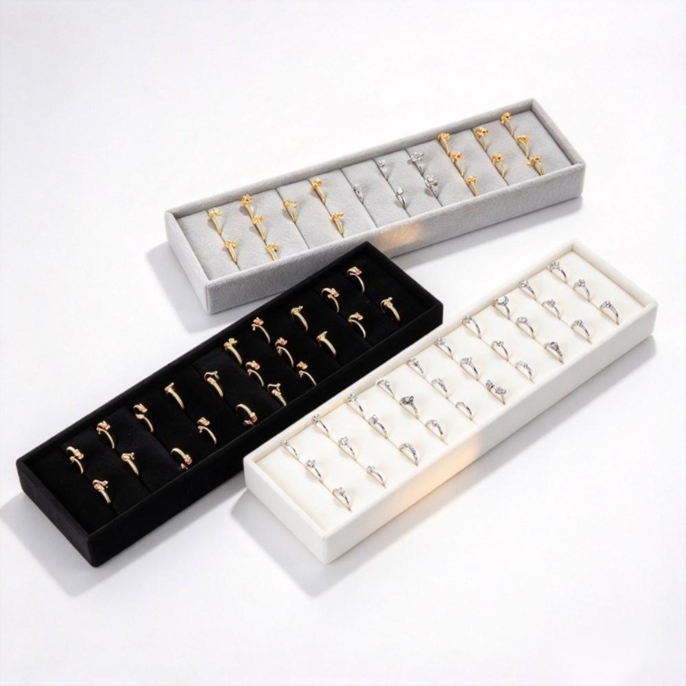 10 Slots Ring Holder Velvet Surface Jewelry Stand New Earring Organizer Jewelry Shop Counter