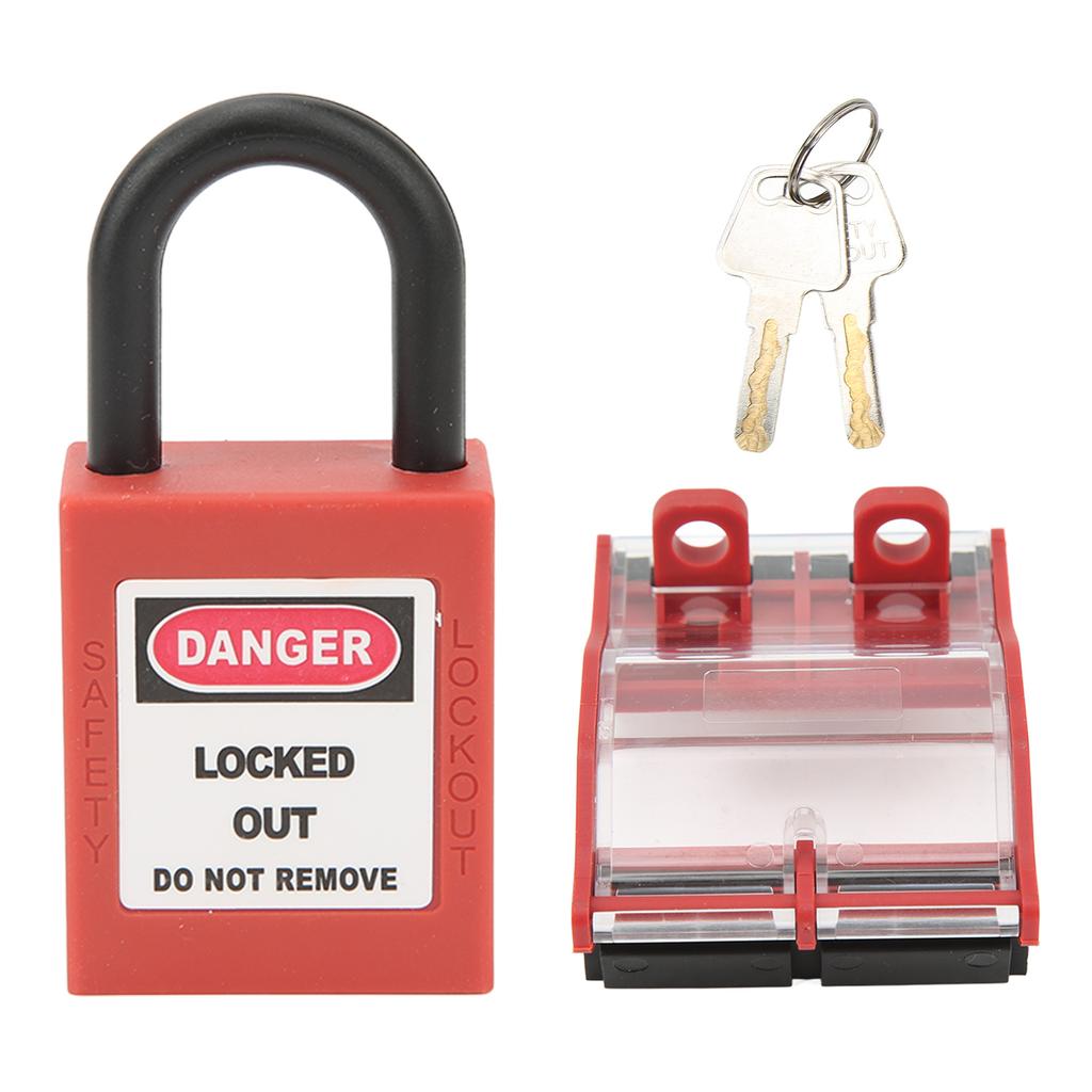 3P Circuit Breaker Protective Box and Padlock Set Transparent Distribution Protection Box Lockout