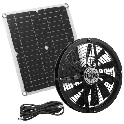 100W Solar Panel Fan Kit Waterproof Powered Exhaust Round Fan Maintaining Air Circulation for Chicken Coop Greenhouse Shed