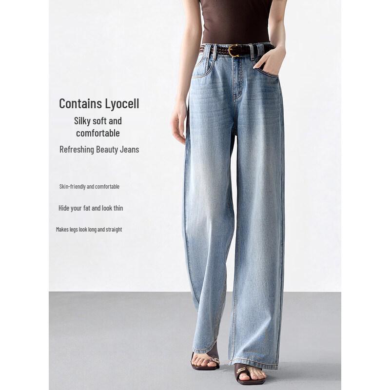 Mohan Yimei Women s Lyocell Blend Straight-Leg Jeans XL