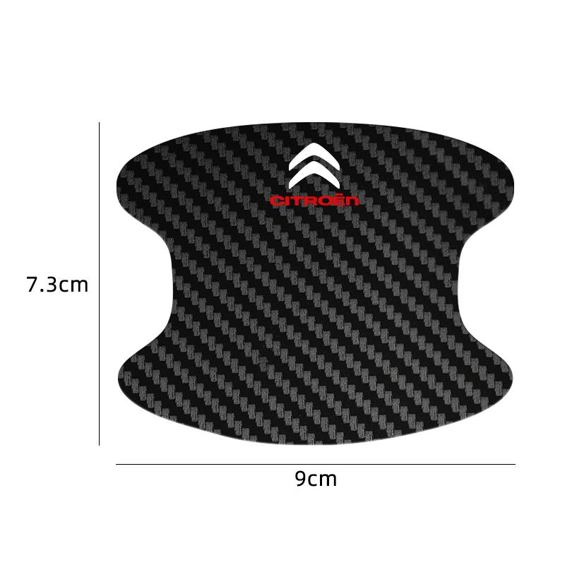 4PCS Car Door Handle Bowl Scratch Protector Carbon Fiber Stickers For Citroen C1 C2 C3 C4 C5 C6 C8 C4L DS3 DS4 DS5 DS5LS DS6 PU8