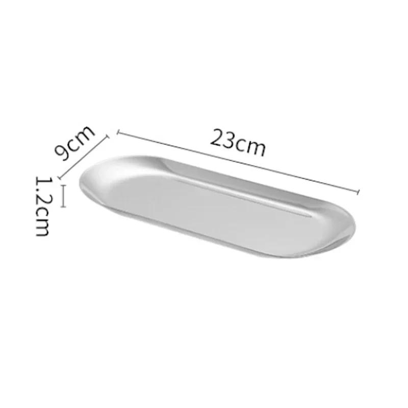 Stainless Steel Oval Serving Tray Towel Storage Dish Plate Fruit Dessert Sushi Snack Serving Dishes Gold Trinket Display Trays