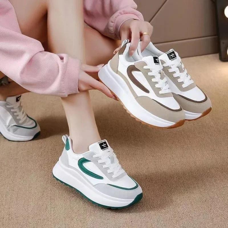 

Womens Sneakers Platform Shoes Breathable Durable Fashion Casual Sport Shoes Woman Outdoor Running Walking Shoe Zapatillas Mujer 35 зелений