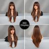 Ladies' Bangs Wig Brown Gold Gradient Fashion Layer Long Hair Natural Daily Full Head Set Synthetic