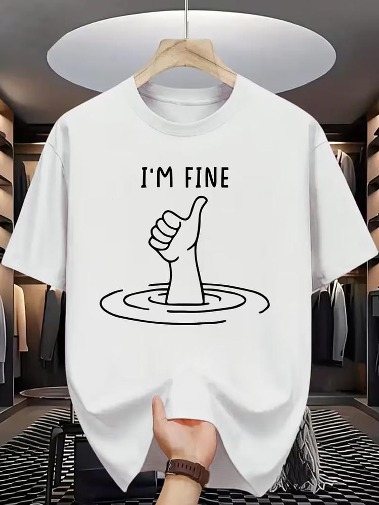 Mens tshirt im fine crew neck casual graphic tee everyday stylish comfortable S