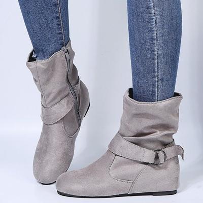 Medium Tube Buckle Women's Boots Autumn and Winter Short Boots Large Size Women's Boots Womens Boots