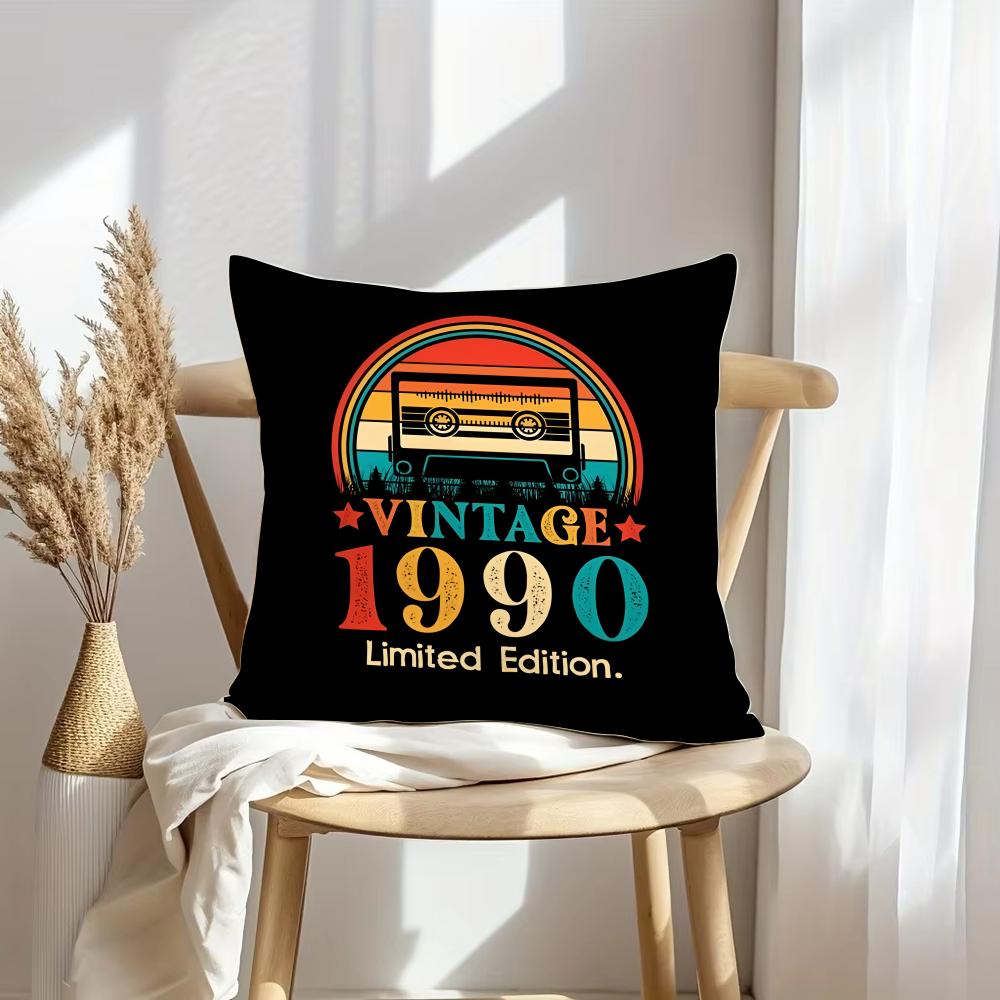 Retro Cassette Tape Cushion Cover Soft Plush Throw Pillow Cover  DoubleSided Decorative Cushion Case  Sofa Bedroom Home Decor