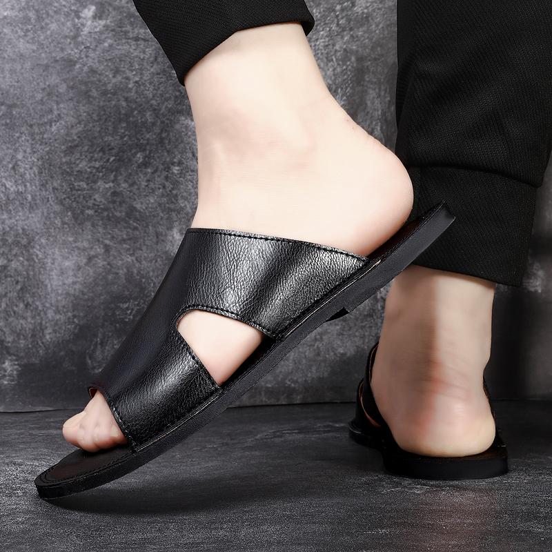 Fashion Vintage Style Men's Sandals Leisure Walk Male Slip-On Slippers Non-Slip Summer Half Drag Open Toe Wading Aqua Shoes Beach Flats