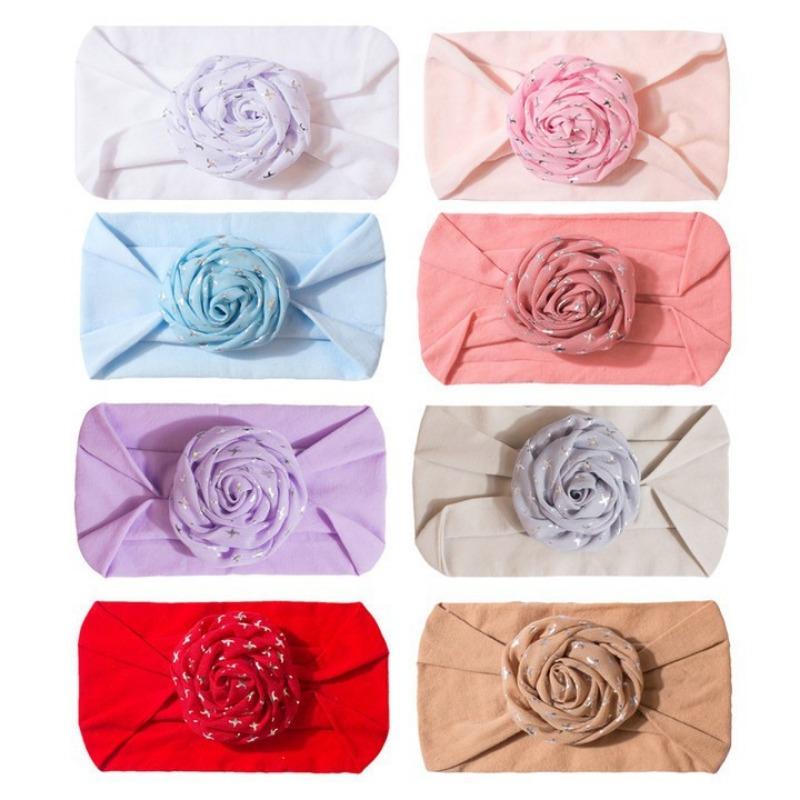 New baby nylon headscarf cute solid color baby fontanelle elastic headband comfortable children's hair accessories