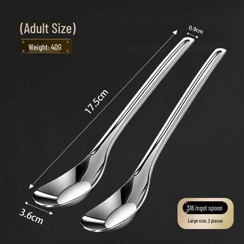 

ZISIZ Thickened 304 Stainless Steel Kids Soup Spoons (2-Pack)