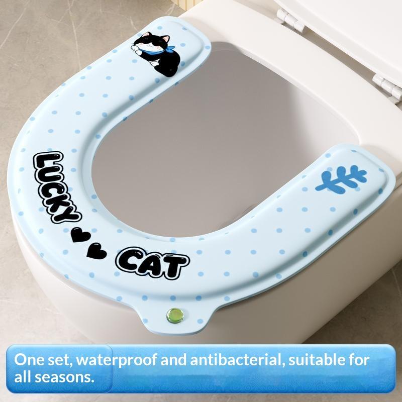 Waterdicht Toiletbril Kussen Met Leuke Cartoon Print Zacht Dik Ademend Opvulling Voor Thuisbadkamer Dagelijks Gebruik