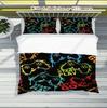 Game Console Digital Print Down Quilt Set - Polyester - Bedroom Decoration -1 Bedspread +2 Pillowcases (No Pillow Core)