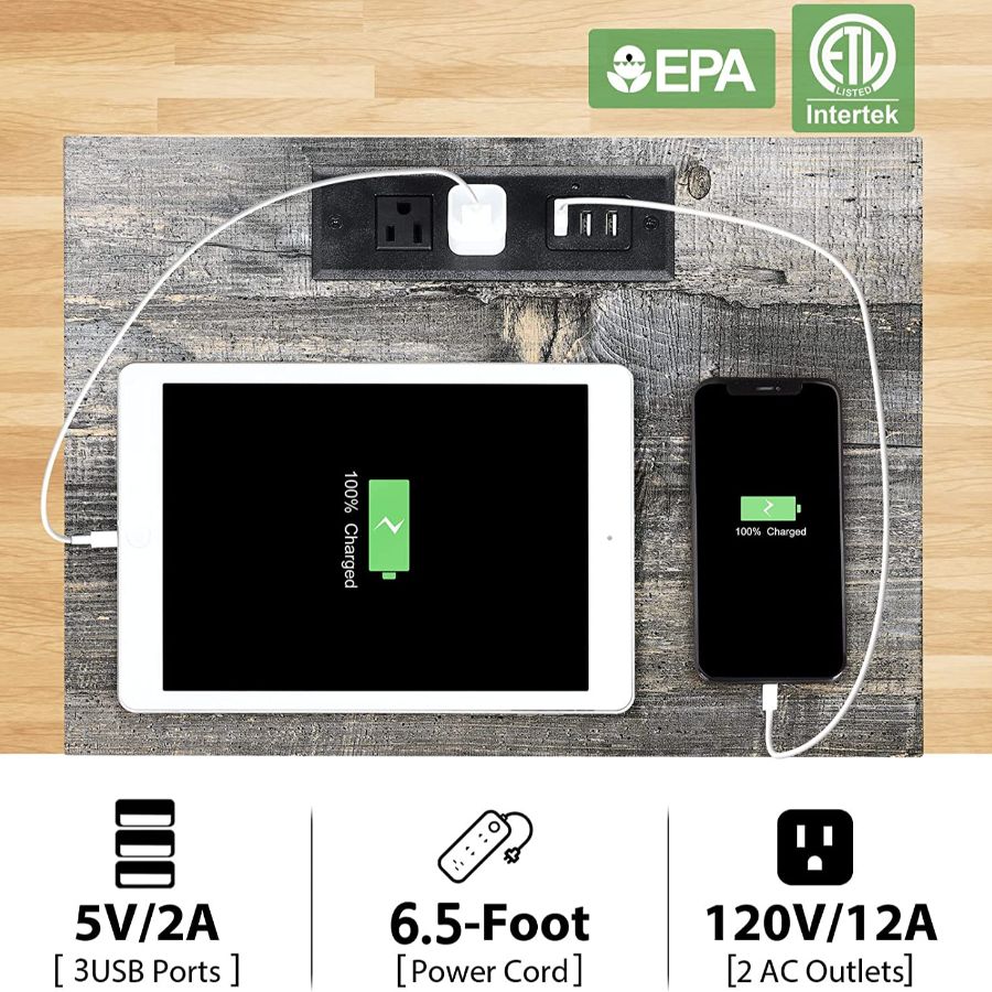 Bedside table with row plug hanging drawer - three USB versions suitable for bedrooms