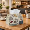 1pc Vintage Travel Illustration Tissue Box | Durable, France Landmark Cultural Pattern Suitable for Living Room Accent, Bedroom Decor, Encouragement G