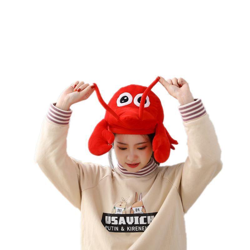 Hat, Lobster Hood, Hat, Plush Hood, Photo Props, Photo Props, Cartoon Hood.