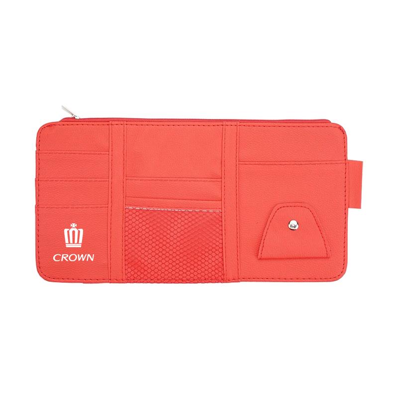 2026 Hot For Toyota Hub Caps PU Leather Car Sun Visor Ticket Card Storage Bag Accessories For Toyota Gazoo Racing Corolla Crown 