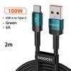 Toocki 6A USB To Type C Cable for Huawei Xiaomi PD 100W Fast Charging Charger USB C Data Cord Quick Charge for Samsung Oneplus 5