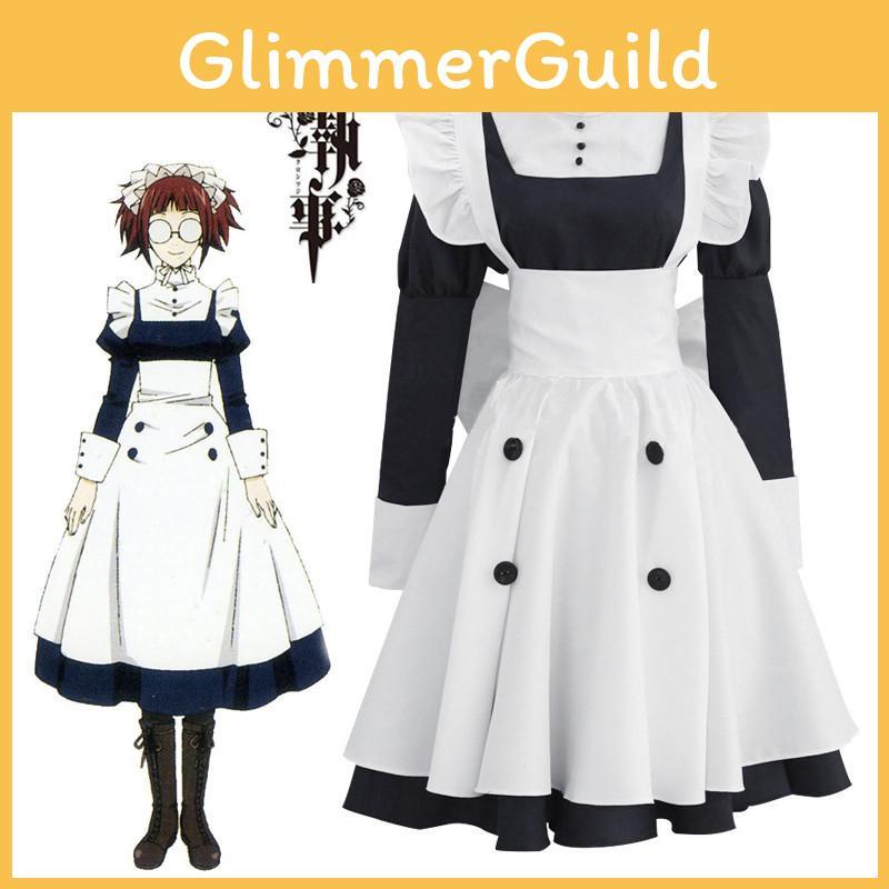 Elegant Black Butler Mey Rin Costume With Durable Material For Cosplay And Costume Parties