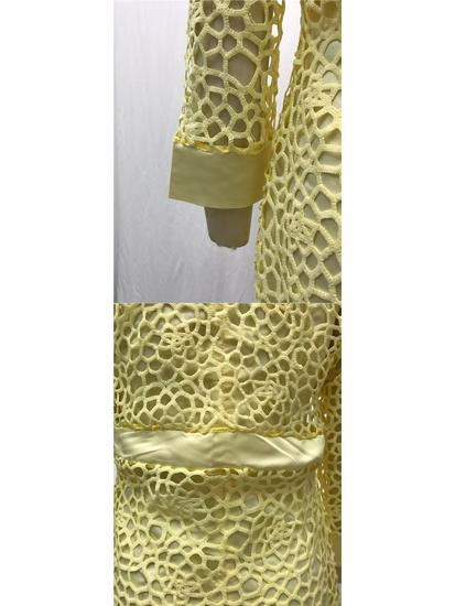 Damski dwuczęściowy komplet: koronkowy kardigan i sukienka