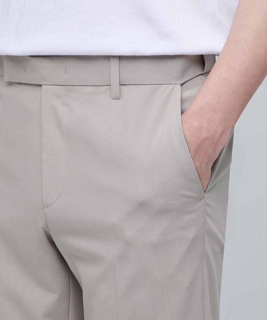 Musinsa Standard [Cooltandard] Semi-Wide Hidden Elastic Waist Slacks [Light Beige]