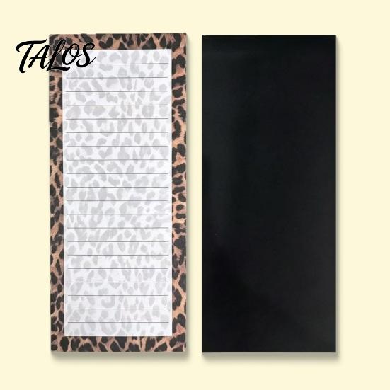 Retro Style Memo Notes 2PCS Leopard Print Magnetic Sticky Notepad, Pads with Shopping List Strong Backing, Decorative Planner for Lists And