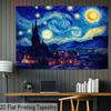 2D Artistic The Starry Night Tapestry for Content Creation & Home Decor