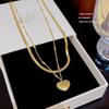 Korean 18K Gold Titanium Steel Women's Clavicle Necklace - Versatile, High-End, Non-Fading Temperament Choker.