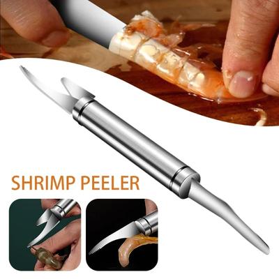 Stainless Steel Shrimp Deveining Tool Heavy Duty Fish Scales Scraper For Home Kitchen Double Head Shrimp Line Knife for Shrimp Intestine Opener