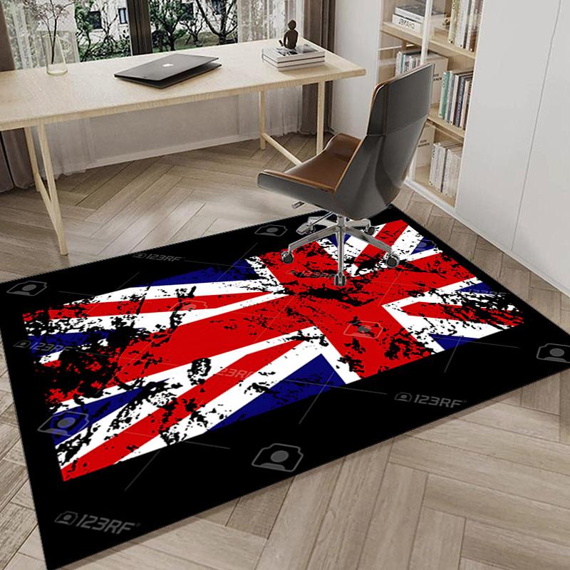 British Flag Artwork Area Rug Office rug, Chair Rug, Decor Carpet Livingroom bedroom Mat, Large Size Fan gifts Christmas gifts