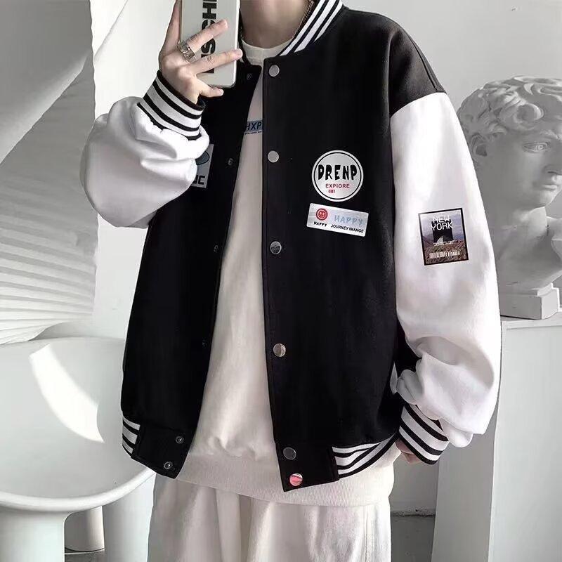 Hong Kong Style Baseball Jersey Men's Versatile Jacket Top Spring New American Trendy Brand Boys Casual Loose Coat