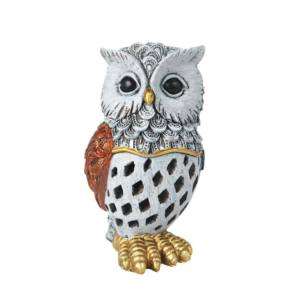 Solar Powered Owl Resin Light Animal Garden Decoration Lights  Ideal for Mother'S Day