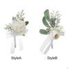 Elegant Ribbon Boutonniere with Clip - Stylish Suit Accessories for Special Occasions