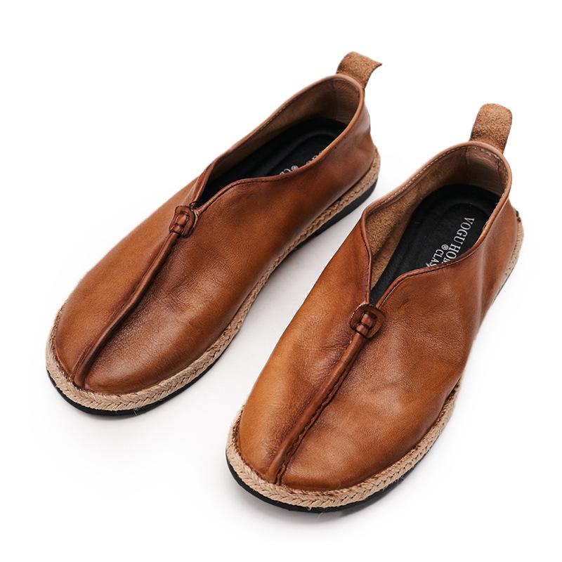 Novinka 2024 Léto Pánské mokasíny z pravé kůže na řízení Nazouvací Vintage Měkká kůže Pánské ležérní mokasíny