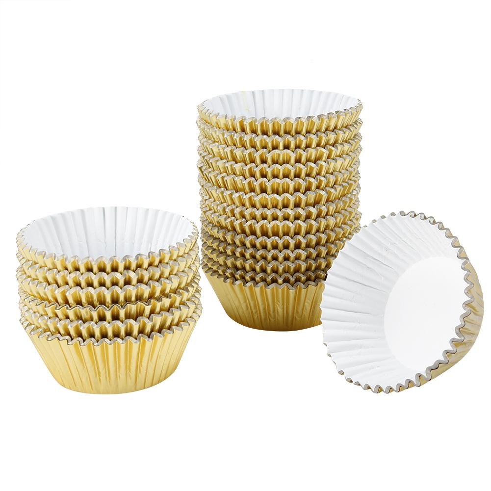 500PCS Aluminum Foil Paper Cake Cup Cupcake Liners Muffin Cases Kitchen Baking Tools