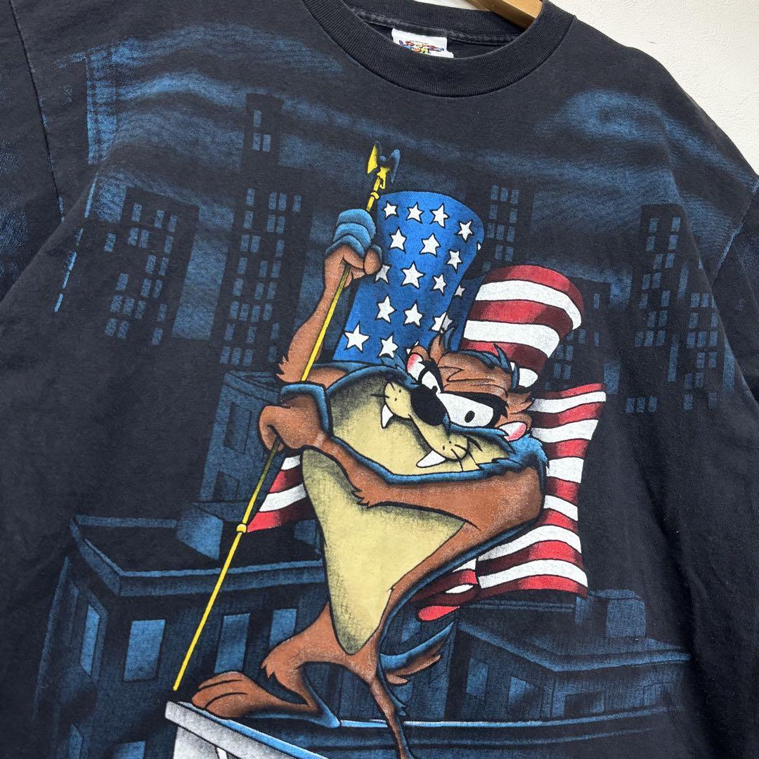 

[Б/У] Футболка 90-х Looney Tunes Dazmania Devil США Черная Аниме