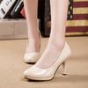 2024 Spring/Summer Women's Mid-Heel Round Toe Patent Leather Formal Shoes