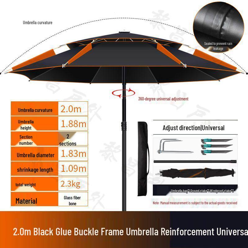 Großer Universal-Fischschirm - Regendicht, Sonnenschutz, Outdoor faltbar, Verdicktes Design