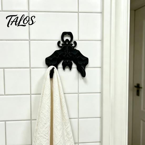 Functional Wall Decoration 3D Printed Bat Hook, Halloween Gothic Decorative Hanger, Dark Sturdy Hanging Storage Style Mount Hook for Keys And